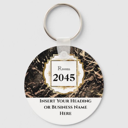 Marble faux gold black foil shimmer look keychain