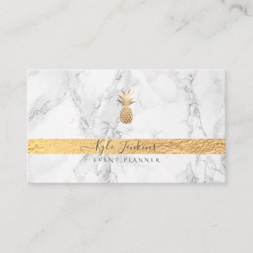 MARBLE FAUX GOLD PINEAPPLE BUSINESS CARD