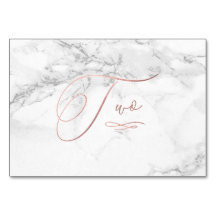 Marble Faux Rose Gold Romantic Calligraphy Two 2