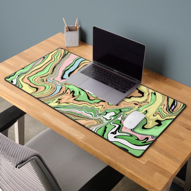Marble Fluid Art Pour Painting Style  Desk Mat (Office 2)