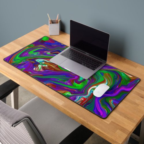 Marble Fluid Art Pour Painting Style  Desk Mat