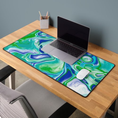 Marble Fluid Art Pour Painting Style  Desk Mat