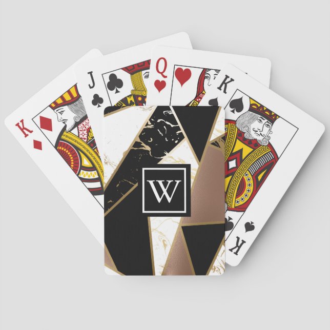 Marble Foil Geometric Mosaic Poker Cards (Back)