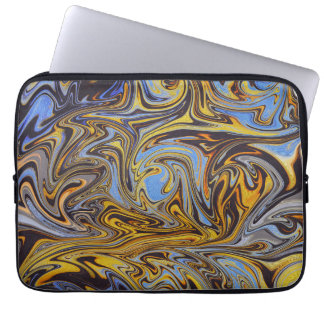 Marble Forms – Blue & Gold Art Mouse Pad Laptop Sleeve