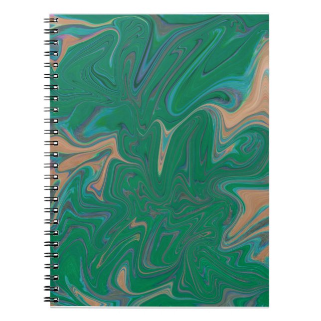 Marble Forms – Green & Gold Natural Flow Notebook (Front)