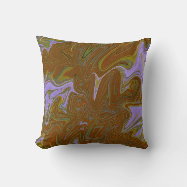 Marble Forms – Terracotta Warm Abstract Throw Pillow (Front)