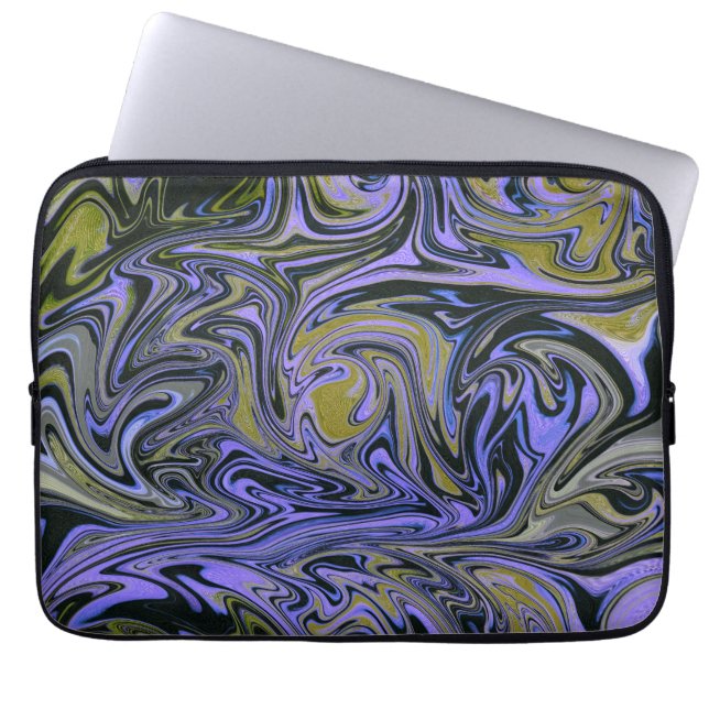 Marble Forms – Violet & Gold Mystic Energy Laptop Sleeve (Front)