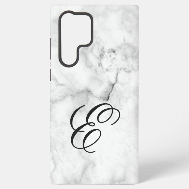 Marble Galaxy Monogram Initial Samsung Galaxy Case (Back)