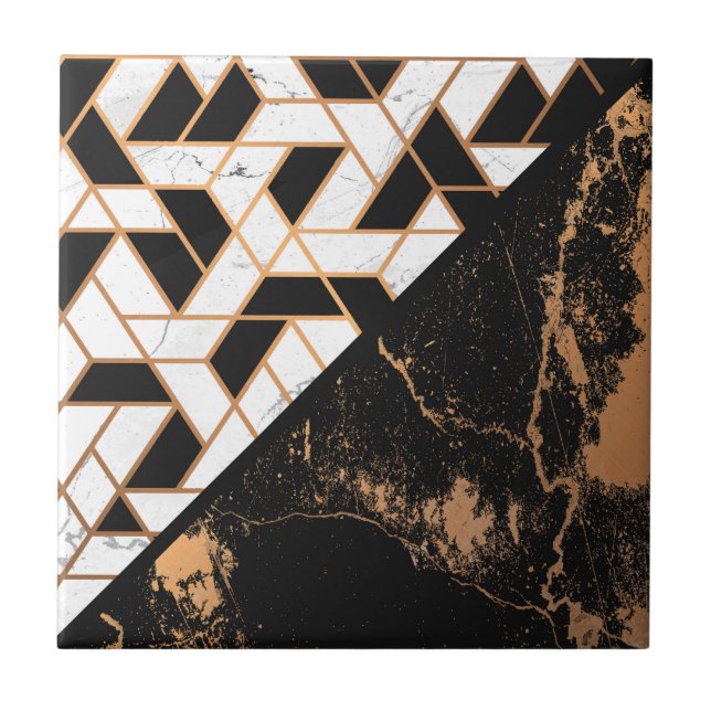 Marble Geometric Abstract Pattern Ceramic Tile (Front)