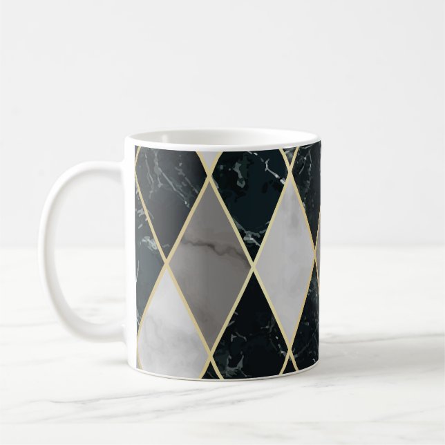 Marble Geometric: Gold Lines Luxury Coffee Mug (Left)