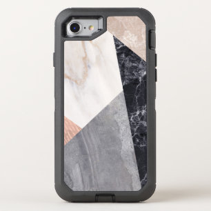 Marble Geometric Pattern OtterBox Defender iPhone SE/8/7 Case