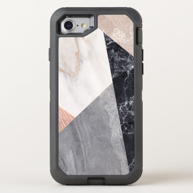 Marble Geometric Pattern Otterbox iPhone Case (Back)