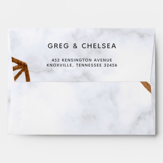 Marble Geometric Wedding Invitation Envelope (Back (Top Flap))