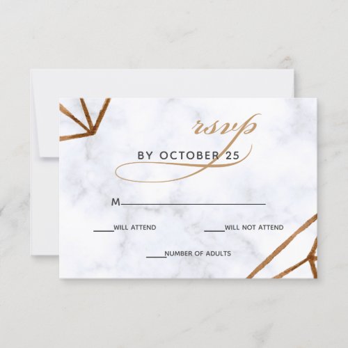 Marble Geometric Wedding Invitations rsvp