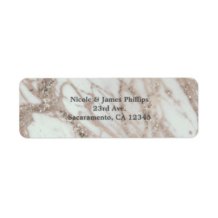 Marble Glam Rose Pink Gold Silver Designer Chic Label