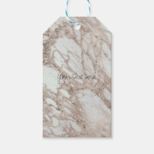 Marble Glam Rose Pink Gold Silver Designer Style Gift Tags