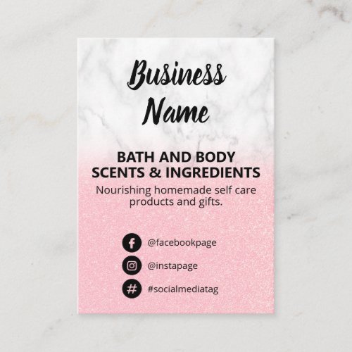 Marble Glitter Bath And Body Scent Ingredient List Business Card