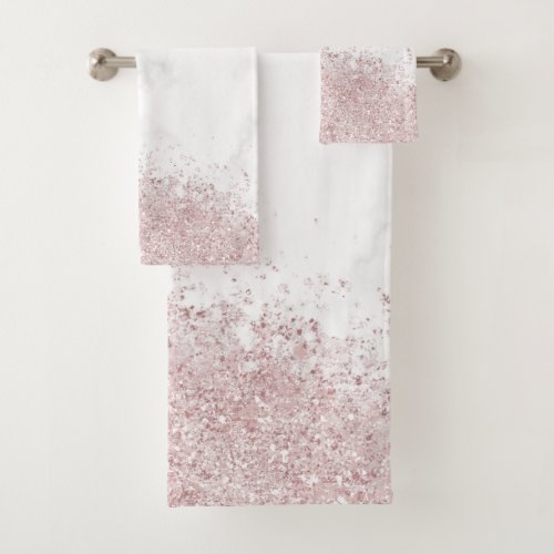 Marble  Glitter Bath Towel Set