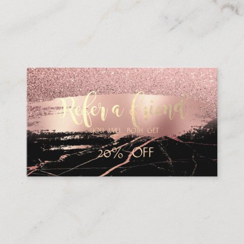 Marble Glitter Brush StrokeFrame  Referral Card