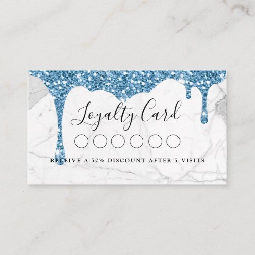 Marble  Glitter Drop Salon  Spa Loyalty     Business Card