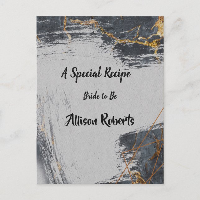 Marble Glitter Geometric Bridal Shower Postcard (Front)