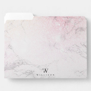 Marble Glitter Luxury monogram design File Folder
