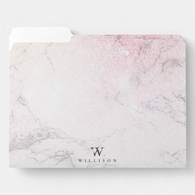 Marble Glitter Luxury monogram design File Folder (Front Left)
