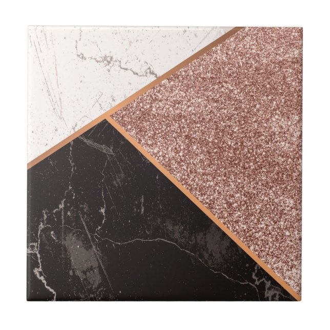 Marble & Glitter Moisac Ceramic Tile (Front)