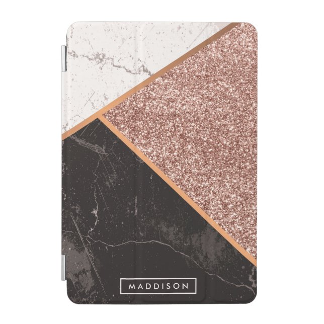 Marble & Glitter Moisac iPad Mini Cover (Front)