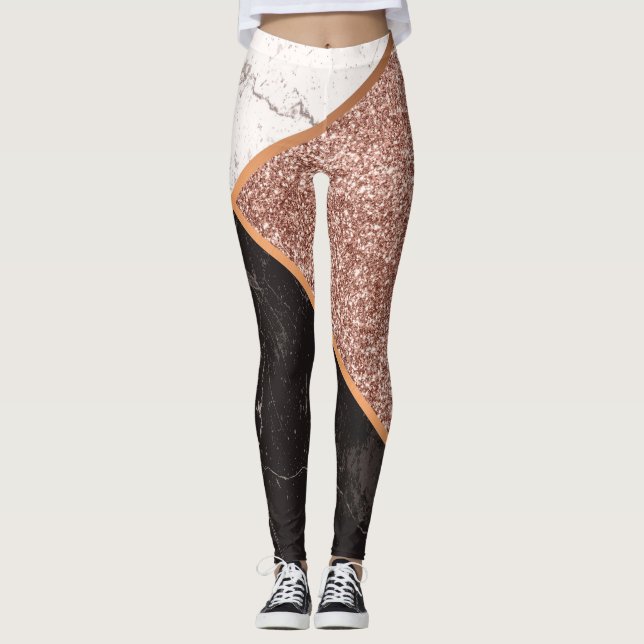 Marble & Glitter Moisac Leggings (Front)