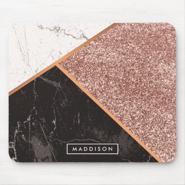 Marble & Glitter Moisac Mouse Pad (Front)