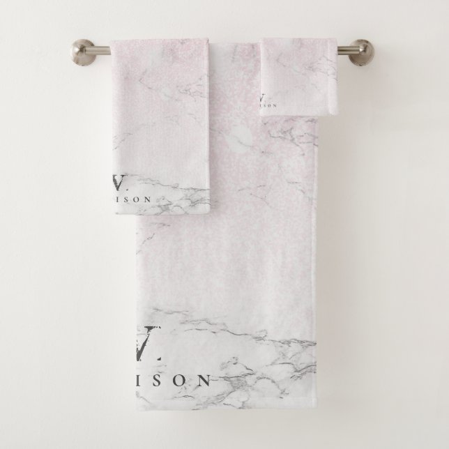 Marble Glitter Personalized Bath Towel Set (Insitu)