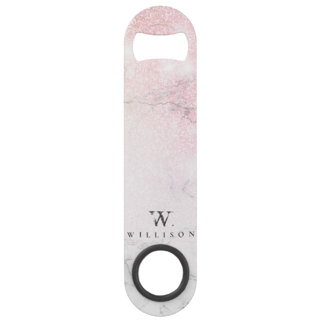 Marble Glitter Personalized design Bar Key (Front)