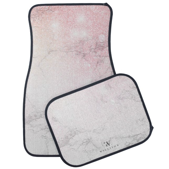 Marble Glitter Personalized design Car Floor Mat (Set)