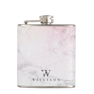 Marble Glitter Personalized design Flask