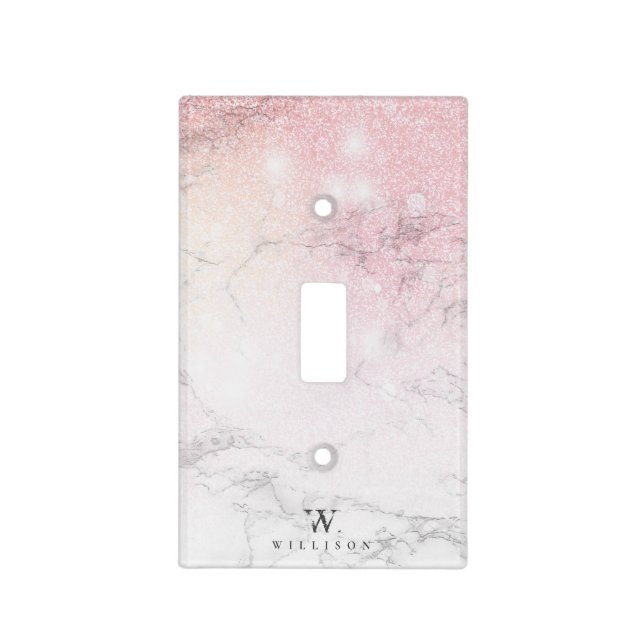 Marble Glitter Personalized design Light Switch Cover (Front)