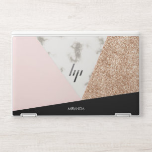 Marble Glitter Rose Mosaic HP Laptop Skin