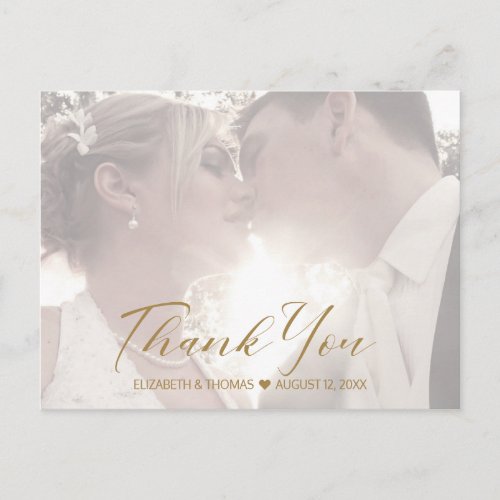 Marble Glitter Thank You Burgundy Gold ID644 Announcement Postcard