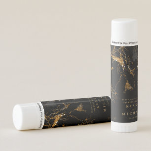 Marble Glitter Wedding Black Gold ID644 Lip Balm