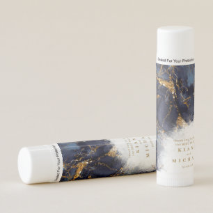 Marble Glitter Wedding Navy Blue Gold ID644 Lip Balm
