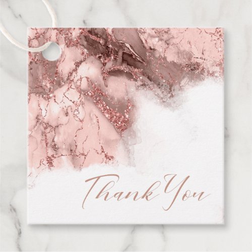 Marble Glitter Wedding Rose Gold ID644 Favor Tags