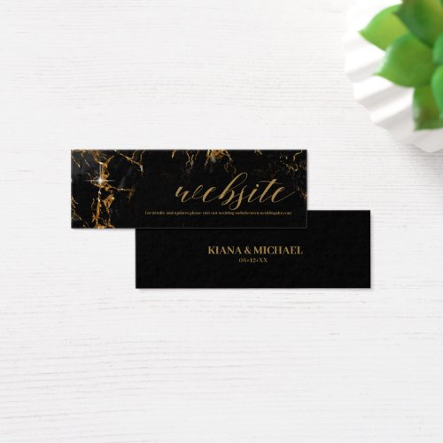 Marble Glitter Wedding Website Black Gold ID644