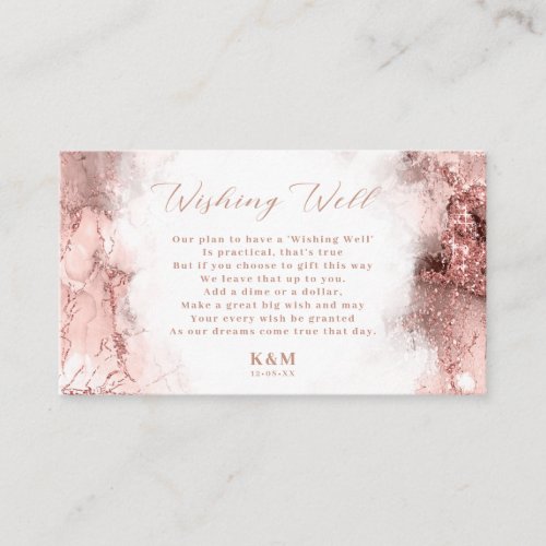 Marble Glitter Wishing Well V1 Rose Gold ID644 Enclosure Card