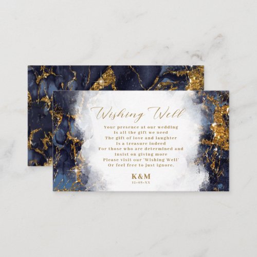 Marble Glitter Wishing Well V2 Navy Blue ID644 Enclosure Card