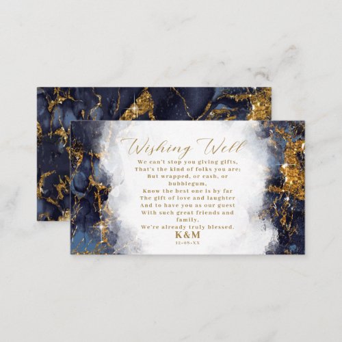 Marble Glitter Wishing Well V3 Navy Blue ID644 Enclosure Card