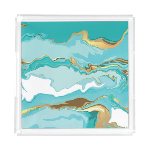 Marble gold abstract vintage background acrylic tray