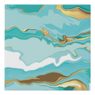 Marble, gold: abstract vintage background. faux canvas print