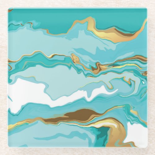 Marble gold abstract vintage background glass coaster