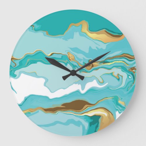Marble gold abstract vintage background large clock
