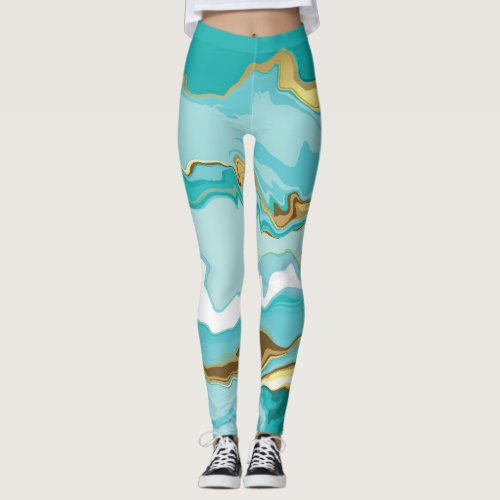 Marble gold abstract vintage background leggings